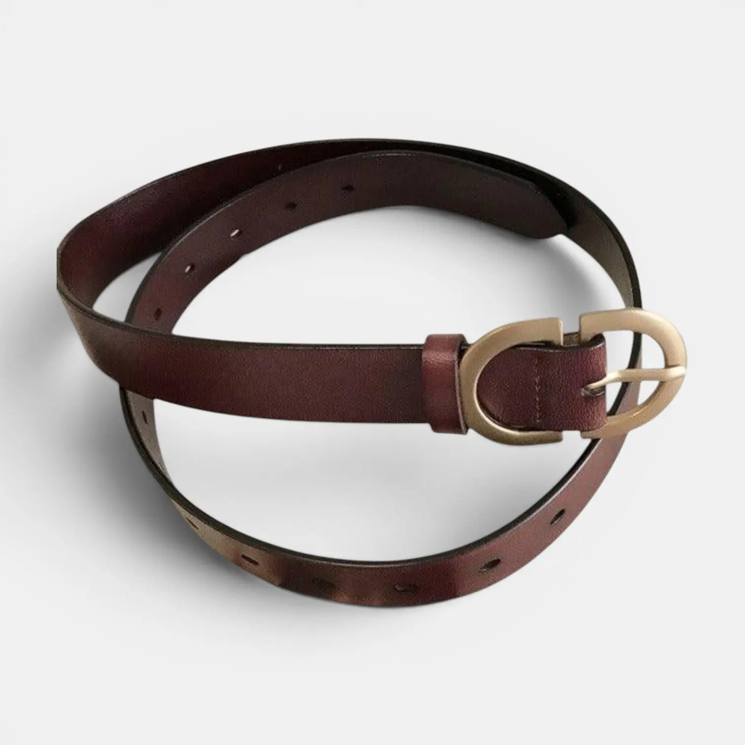 Ceinture Cuir Lisse Femme Boucle Ovale Dorée Ardillon | Fenora La Maison de la Ceinture