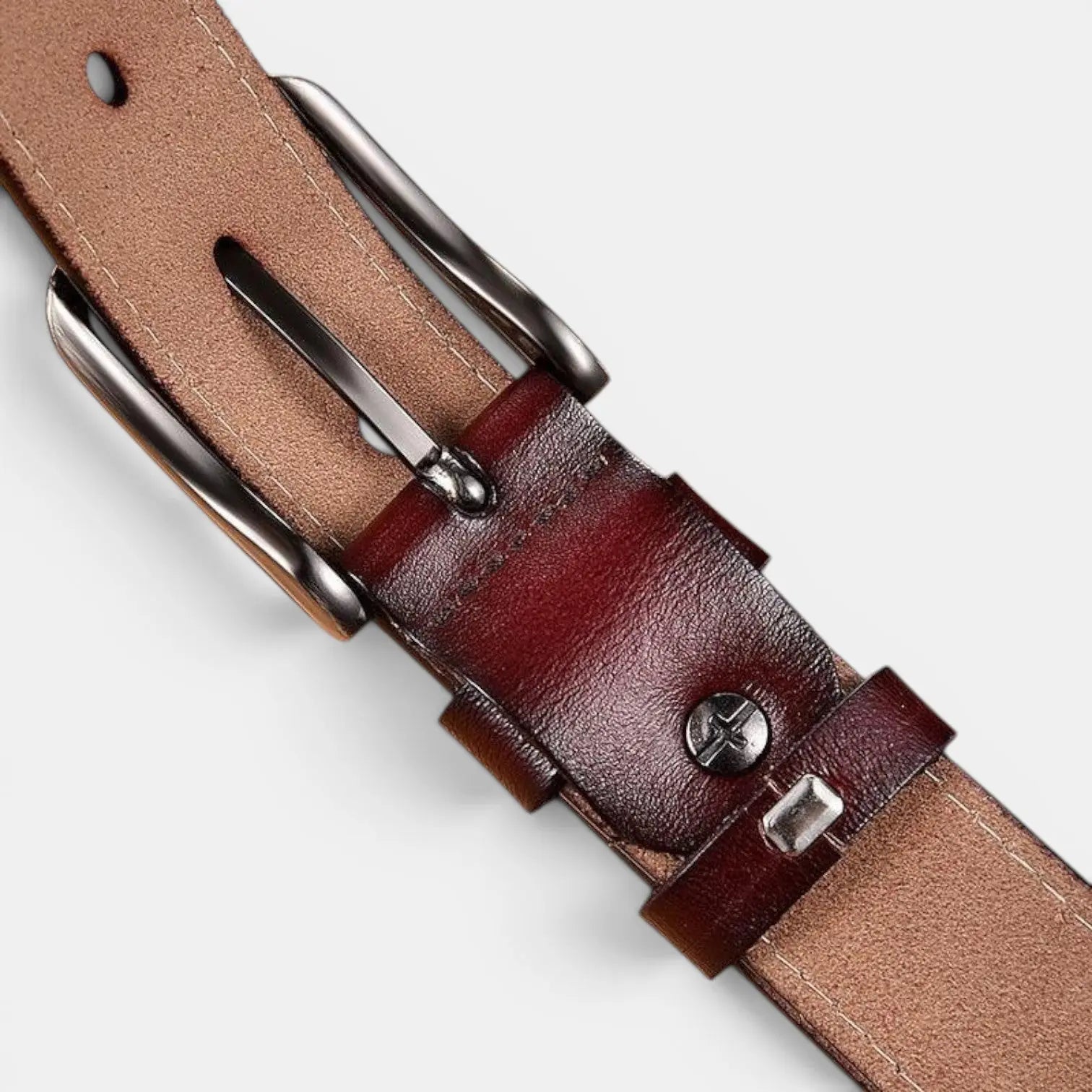 Ceinture Cuir Lisse Fine Couture Blanche Femme Boucle Ardillon | Nestax La Maison de la Ceinture