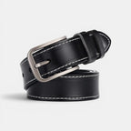 Ceinture Cuir Lisse Fine Couture Blanche Femme Boucle Ardillon | Nestax La Maison de la Ceinture