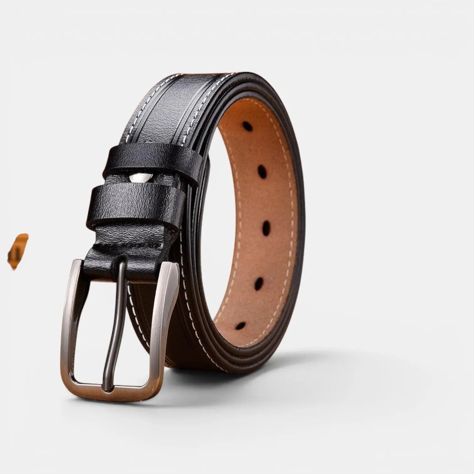 Ceinture Cuir Lisse Fine Couture Blanche Femme Boucle Ardillon | Nestax La Maison de la Ceinture