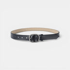 Ceinture Cuir Femme Boucle Ovale Bordeaux | Norvelle