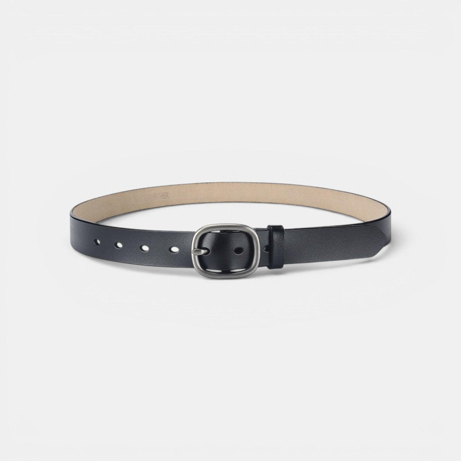 Ceinture Cuir Femme Boucle Ovale Bordeaux | Norvelle
