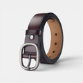 Ceinture Cuir Femme Boucle Ovale Bordeaux | Norvelle