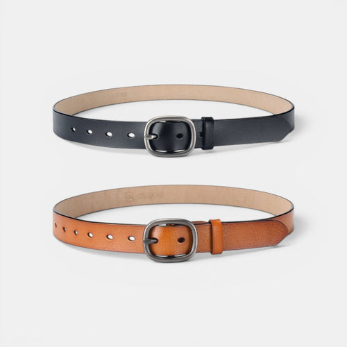 Ceinture Cuir Femme Boucle Ovale Bordeaux | Norvelle