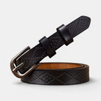 Ceinture Fine en Cuir Texturée Femme Boucle Arrondie | Filvex La Maison de la Ceinture