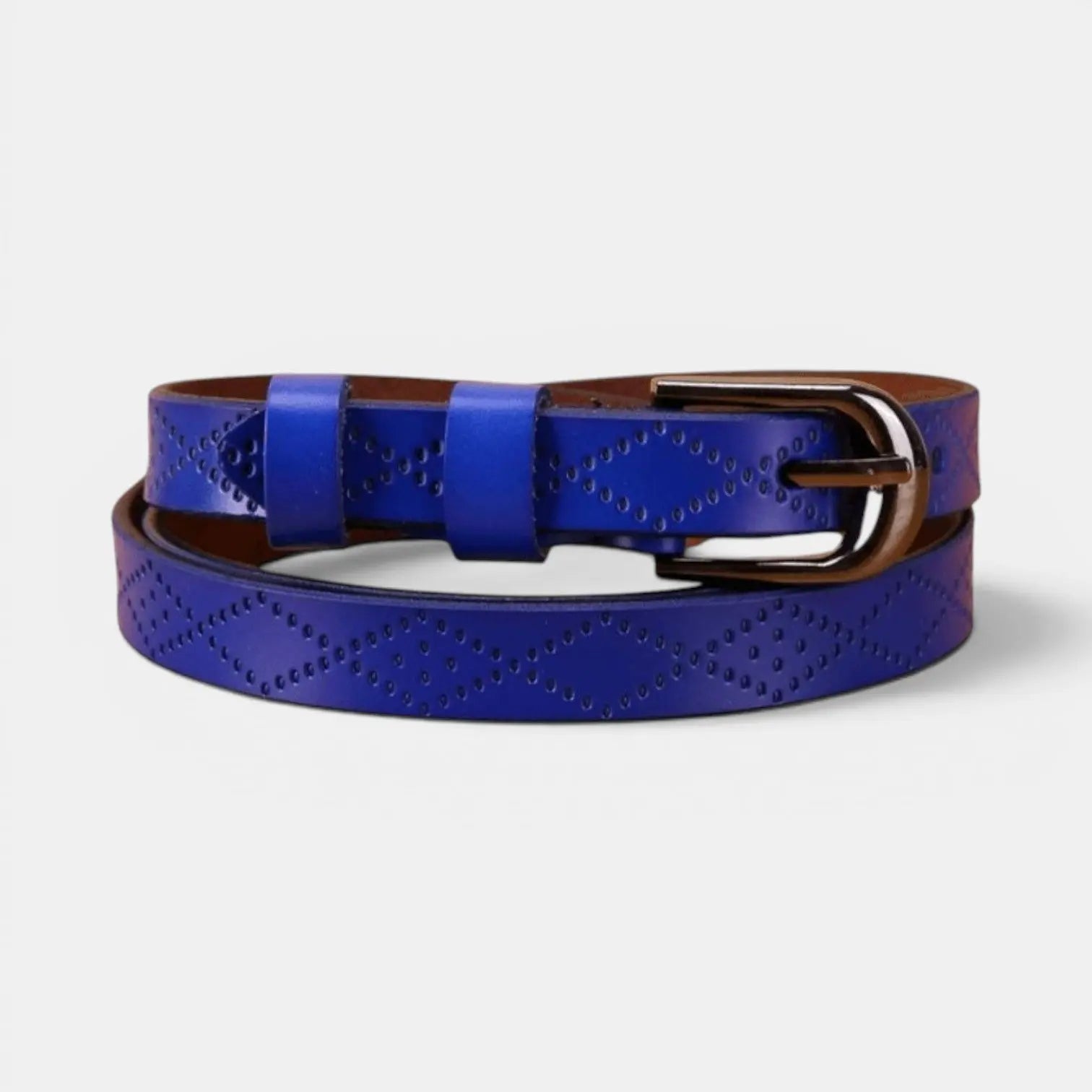 Ceinture Fine en Cuir Texturée Femme Boucle Arrondie | Filvex La Maison de la Ceinture