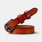 Ceinture Fine en Cuir Texturée Femme Boucle Arrondie | Filvex La Maison de la Ceinture