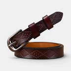 Ceinture Fine en Cuir Texturée Femme Boucle Arrondie | Filvex La Maison de la Ceinture
