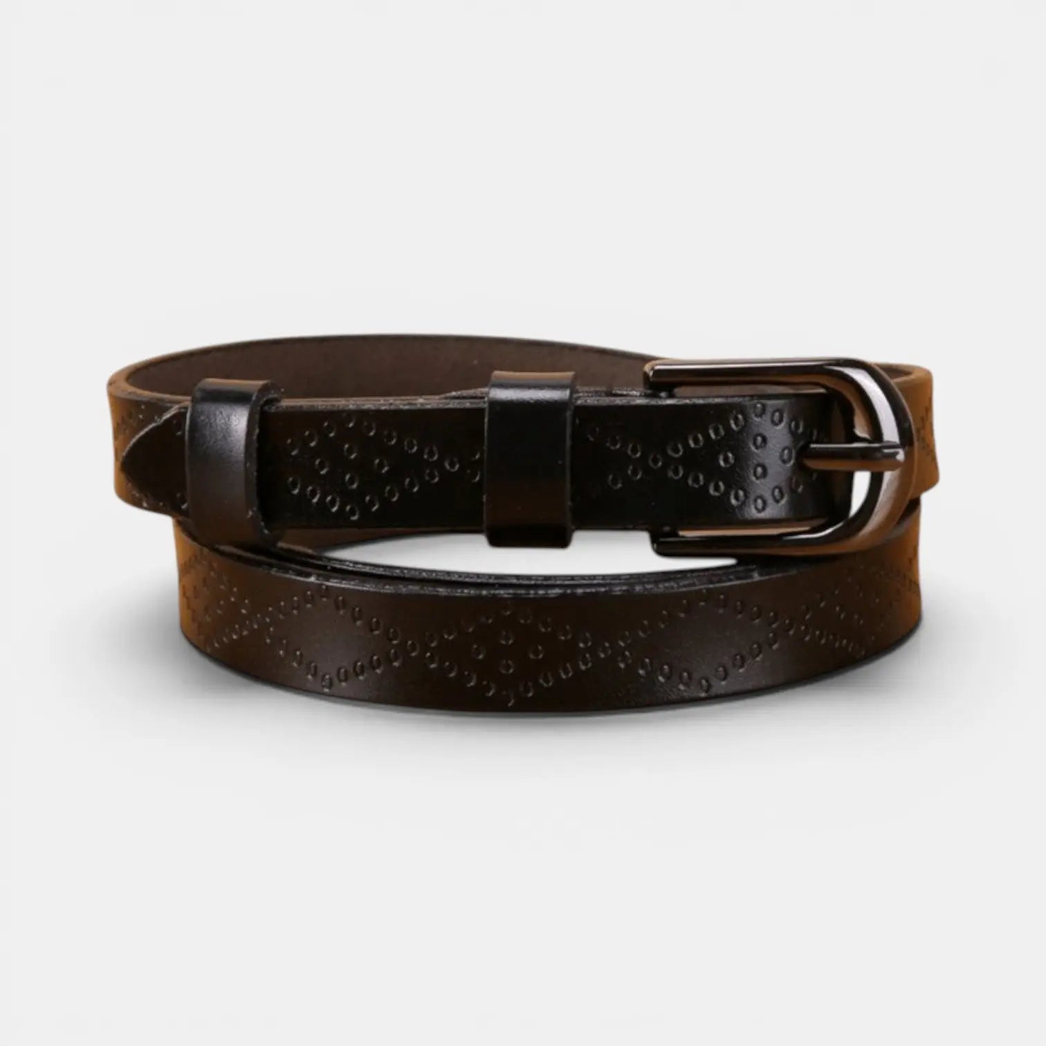Ceinture Fine en Cuir Texturée Femme Boucle Arrondie | Filvex La Maison de la Ceinture