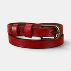 Ceinture Fine en Cuir Texturée Femme Boucle Arrondie | Filvex La Maison de la Ceinture