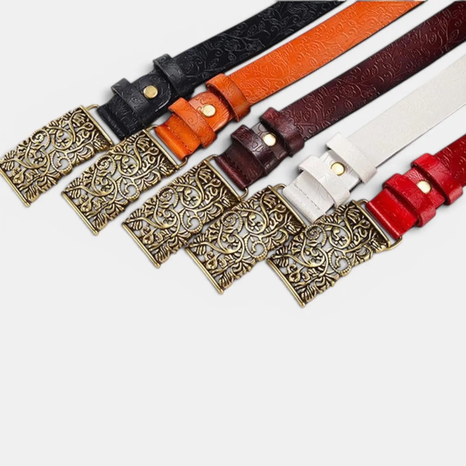 Ceinture Cuir Texturé Look Bohème Femme Boucle Dorée | Borvex La Maison de la Ceinture