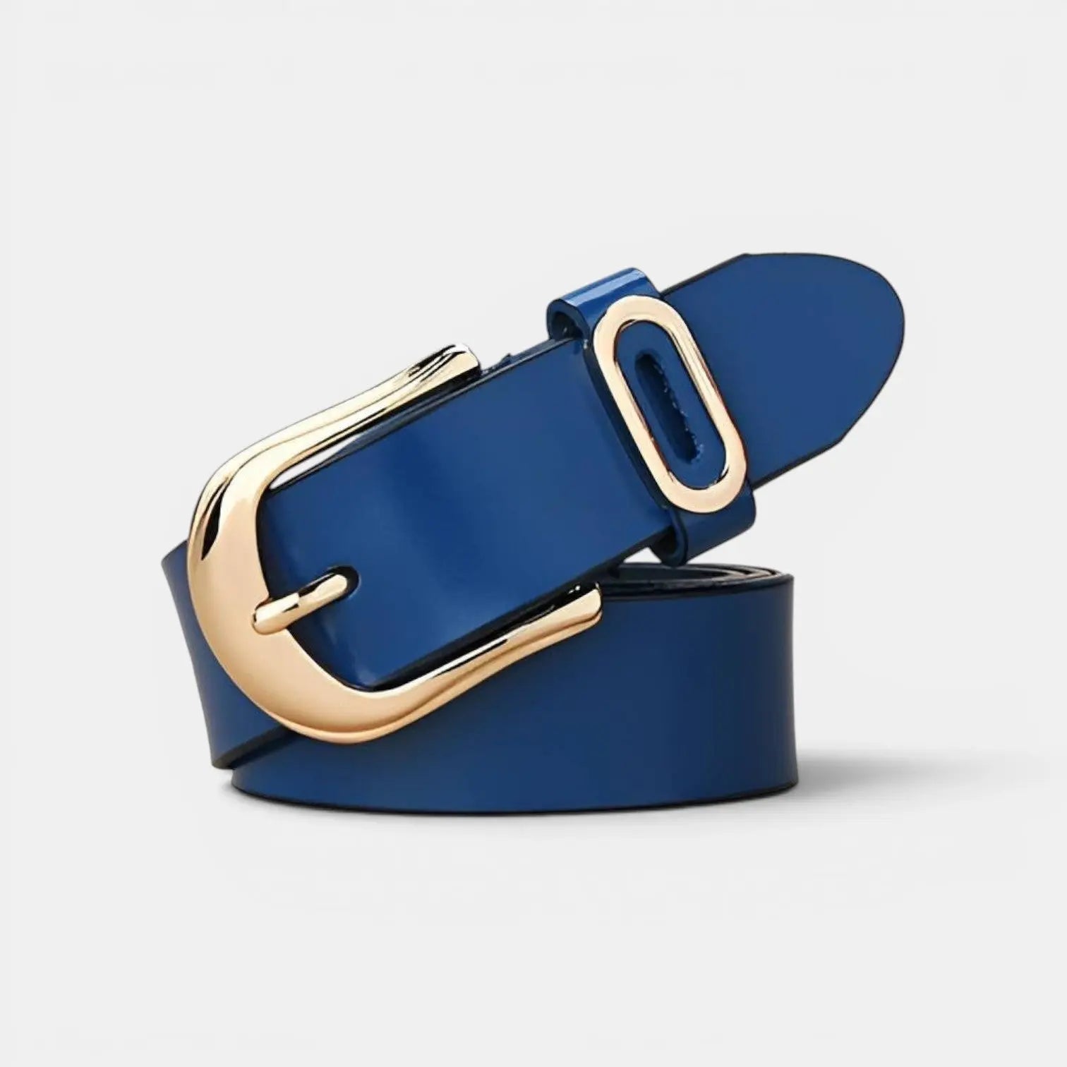 Ceinture Cuir Lisse Boucle Ardillon Arrondie Dorée Femme | Alvorn La Maison de la Ceinture