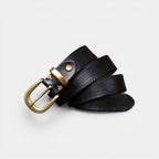 Ceinture Cuir Femme Boucle Arrondie Laiton Rouge | Elvara