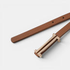 Ceinture Fine Cuir Lisse Femme Boucle en H Dorée | Halvex La Maison de la Ceinture