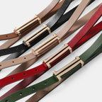 Ceinture Fine Cuir Lisse Femme Boucle en H Dorée | Halvex La Maison de la Ceinture