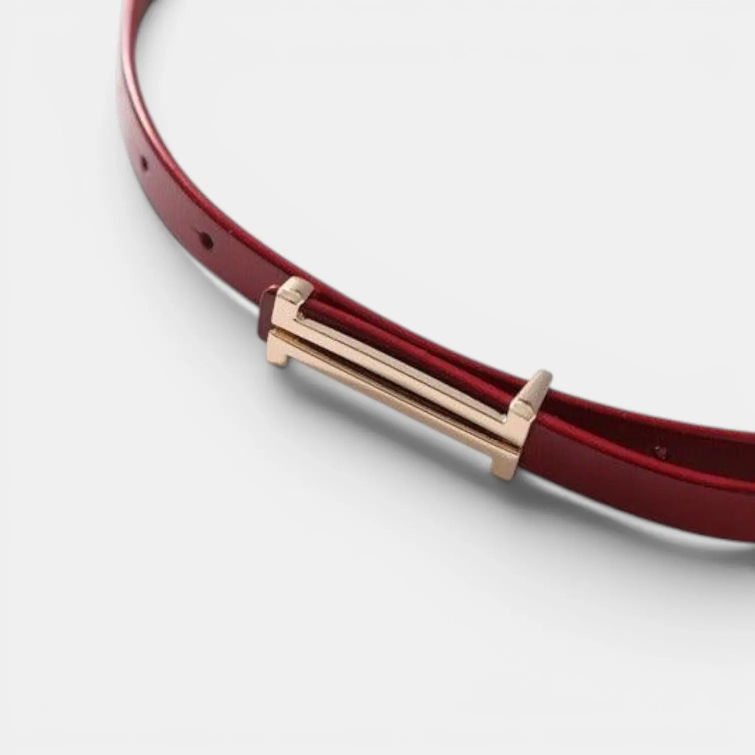 Ceinture Fine Cuir Lisse Femme Boucle en H Dorée | Halvex La Maison de la Ceinture