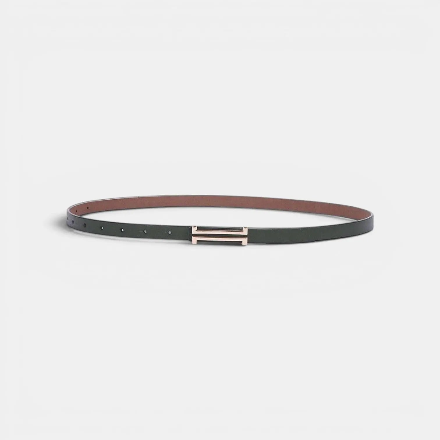 Ceinture Fine Cuir Lisse Femme Boucle en H Dorée | Halvex La Maison de la Ceinture
