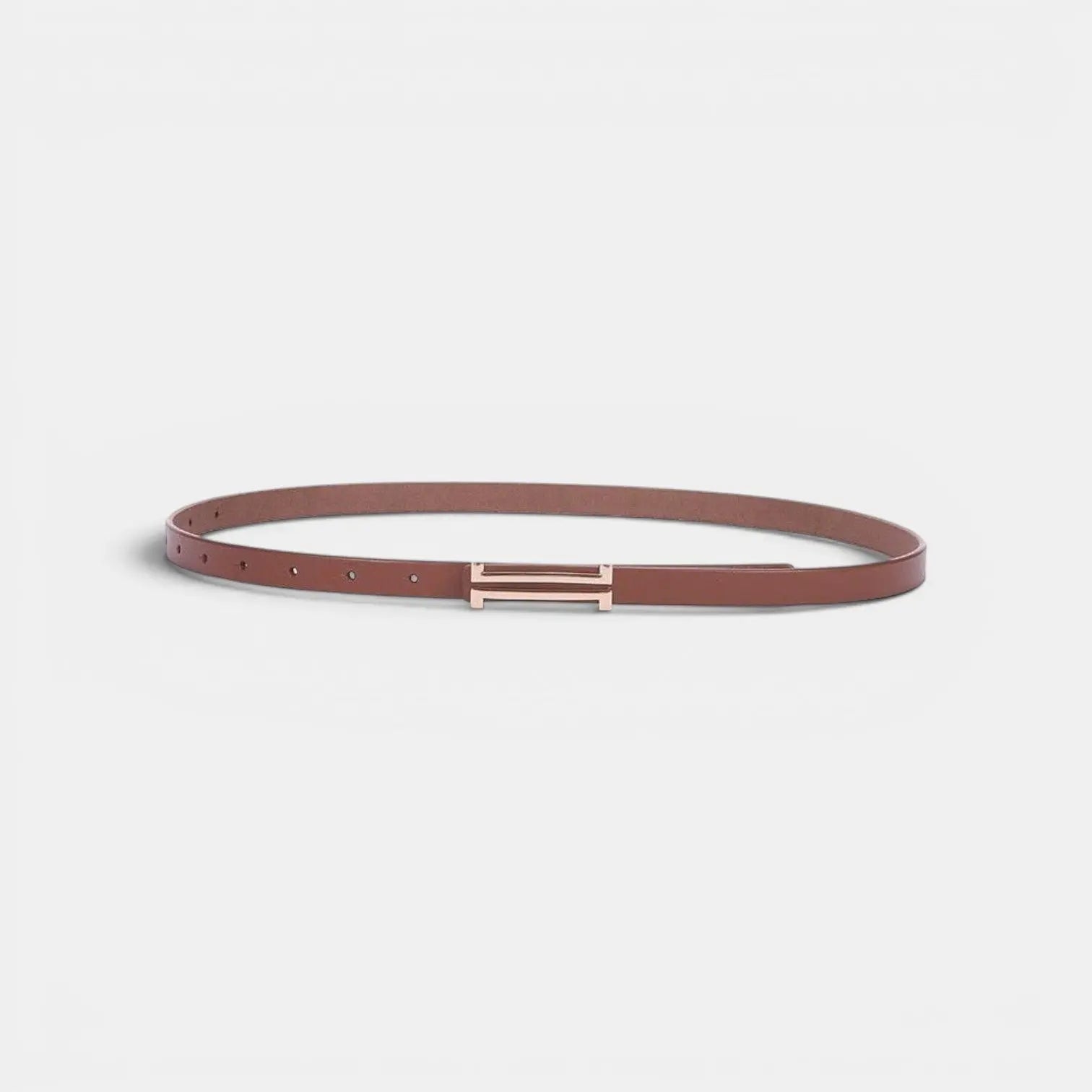 Ceinture Fine Cuir Lisse Femme Boucle en H Dorée | Halvex La Maison de la Ceinture
