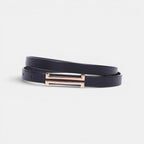 Ceinture Fine Cuir Lisse Femme Boucle en H Dorée | Halvex La Maison de la Ceinture