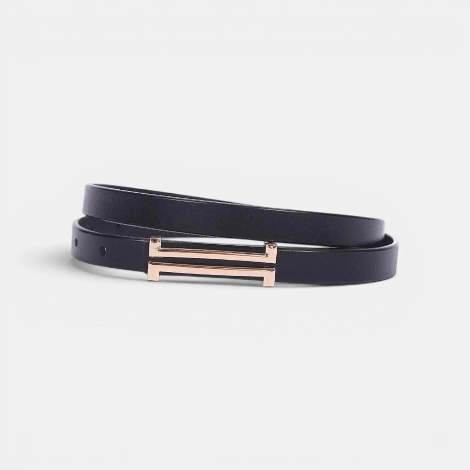 Ceinture Fine Cuir Lisse Femme Boucle en H Dorée | Halvex La Maison de la Ceinture