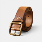 Ceinture Cuir Pleine Fleur Homme Boucle Laiton Massif | Vartek