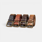 Ceinture Cuir Pleine Fleur Homme Boucle Laiton Massif | Vartek