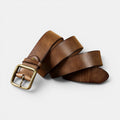 Ceinture Cuir Pleine Fleur Homme Boucle Laiton Massif | Vartek