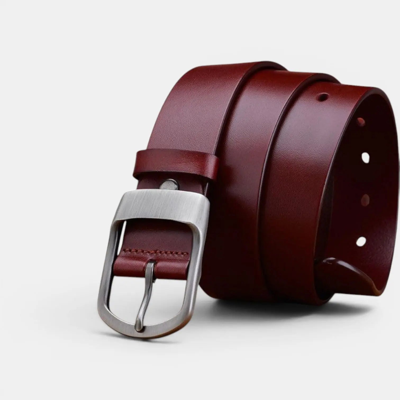 Ceinture Cuir Lisse Homme Grande Taille Boucle Arrondie Mate | Dorzex La Maison de la Ceinture