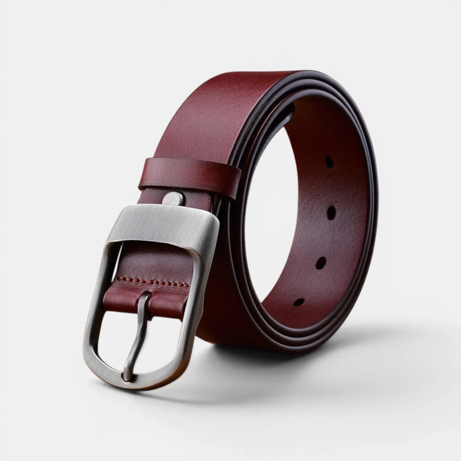 Ceinture Cuir Lisse Homme Grande Taille Boucle Arrondie Mate | Dorzex La Maison de la Ceinture