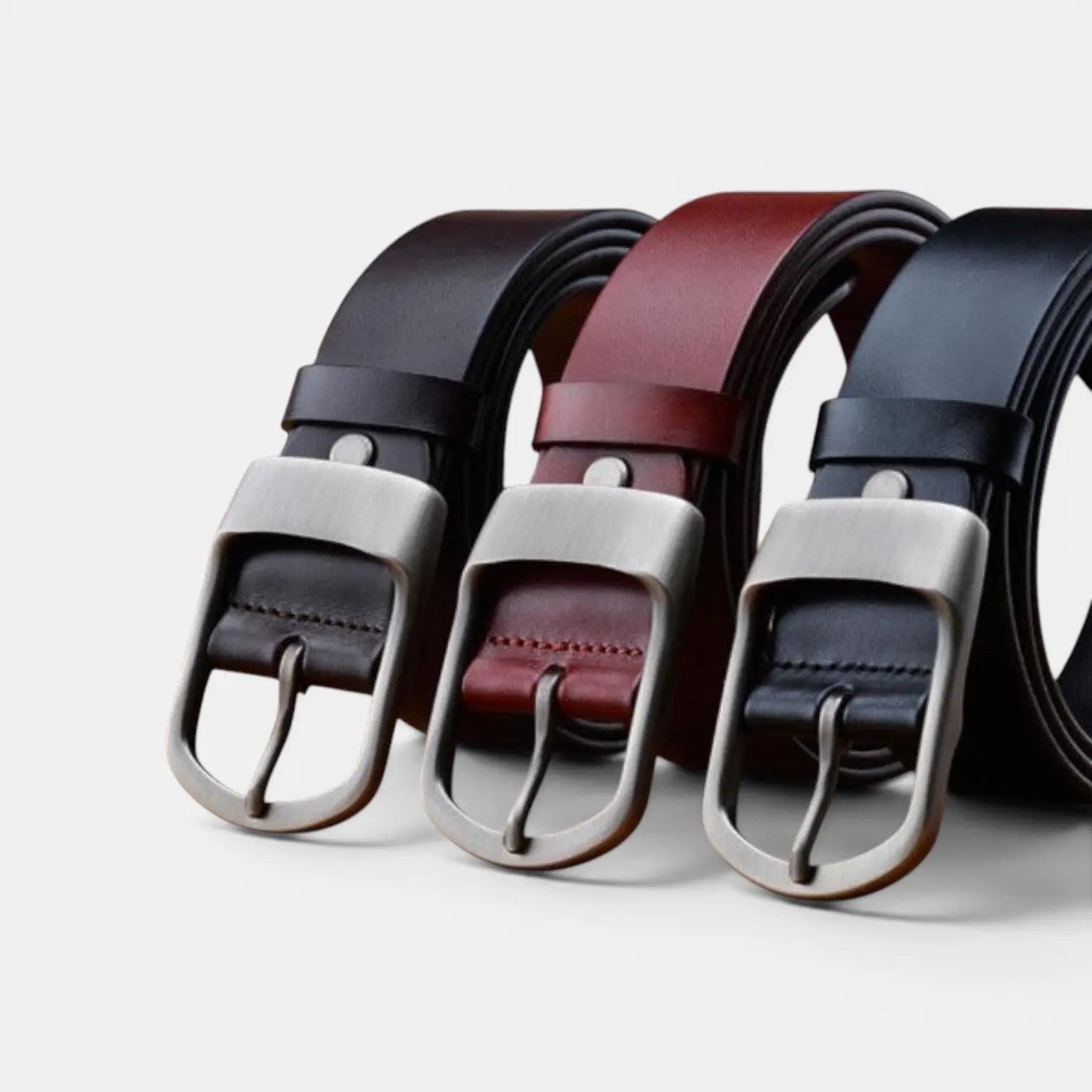 Ceinture Cuir Lisse Homme Grande Taille Boucle Arrondie Mate | Dorzex La Maison de la Ceinture