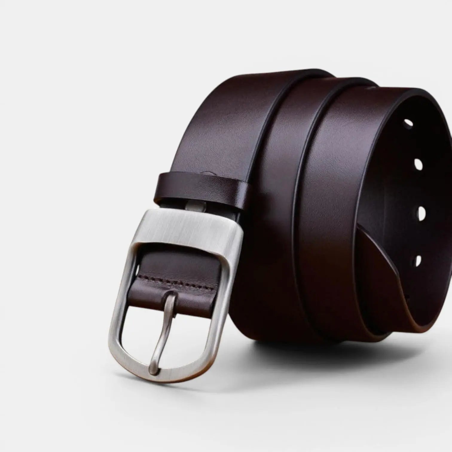Ceinture Cuir Lisse Homme Grande Taille Boucle Arrondie Mate | Dorzex La Maison de la Ceinture