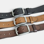 Ceinture Cuir Pleine Fleur Lisse Homme Boucle Laiton | Thanox La Maison de la Ceinture