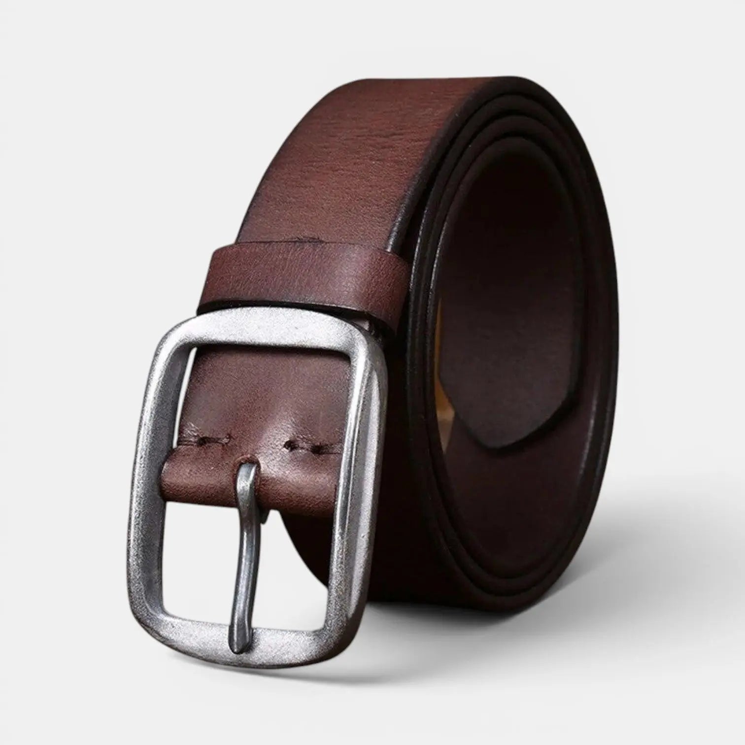 Ceinture Cuir Pleine Fleur Lisse Homme Boucle Laiton | Thanox La Maison de la Ceinture