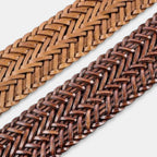 Ceinture Cuir Tressée Femme Boucle Arrondie Marron | Norvex