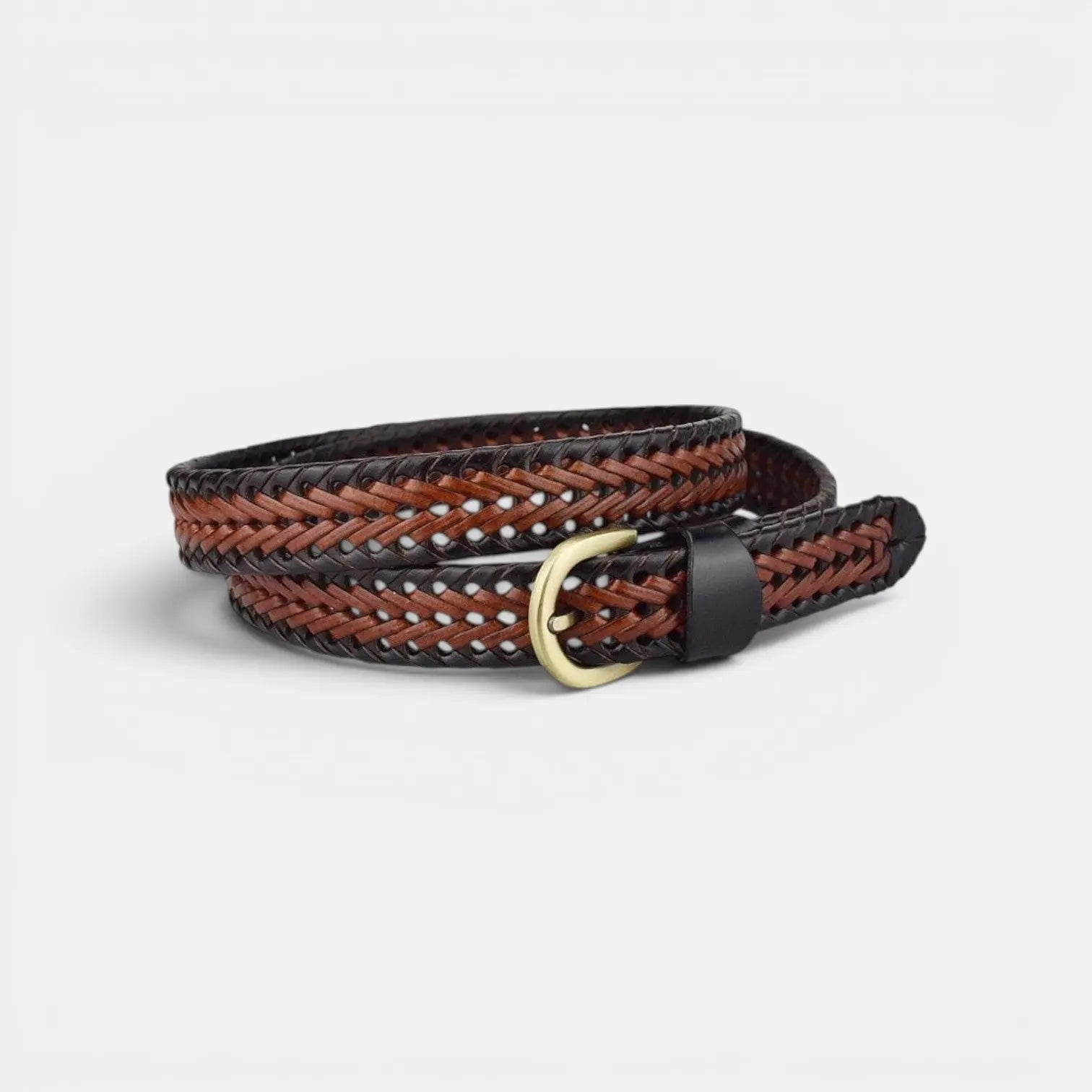 Ceinture Cuir Tressé Femme Bohème Boucle Ardillon Dorée | Tolvex La Maison de la Ceinture