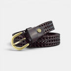 Ceinture Cuir Tressé Femme Bohème Boucle Ardillon Dorée | Tolvex La Maison de la Ceinture