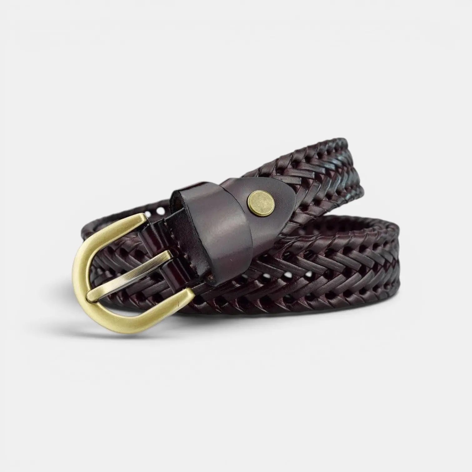 Ceinture Cuir Tressé Femme Bohème Boucle Ardillon Dorée | Tolvex La Maison de la Ceinture