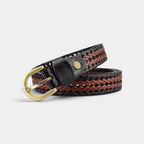Ceinture Cuir Tressé Femme Bohème Boucle Ardillon Dorée | Tolvex La Maison de la Ceinture
