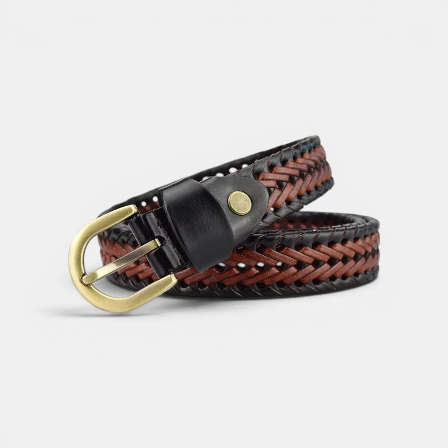 Ceinture Cuir Tressé Femme Bohème Boucle Ardillon Dorée | Tolvex La Maison de la Ceinture