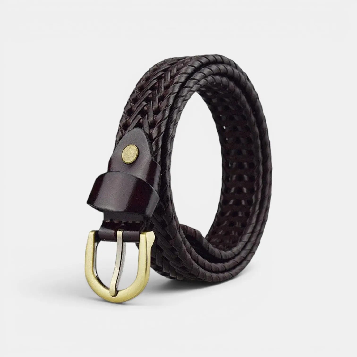 Ceinture Cuir Tressé Femme Bohème Boucle Ardillon Dorée | Tolvex La Maison de la Ceinture