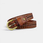 Ceinture Cuir Tressé Femme Bohème Boucle Ardillon Dorée | Tolvex La Maison de la Ceinture