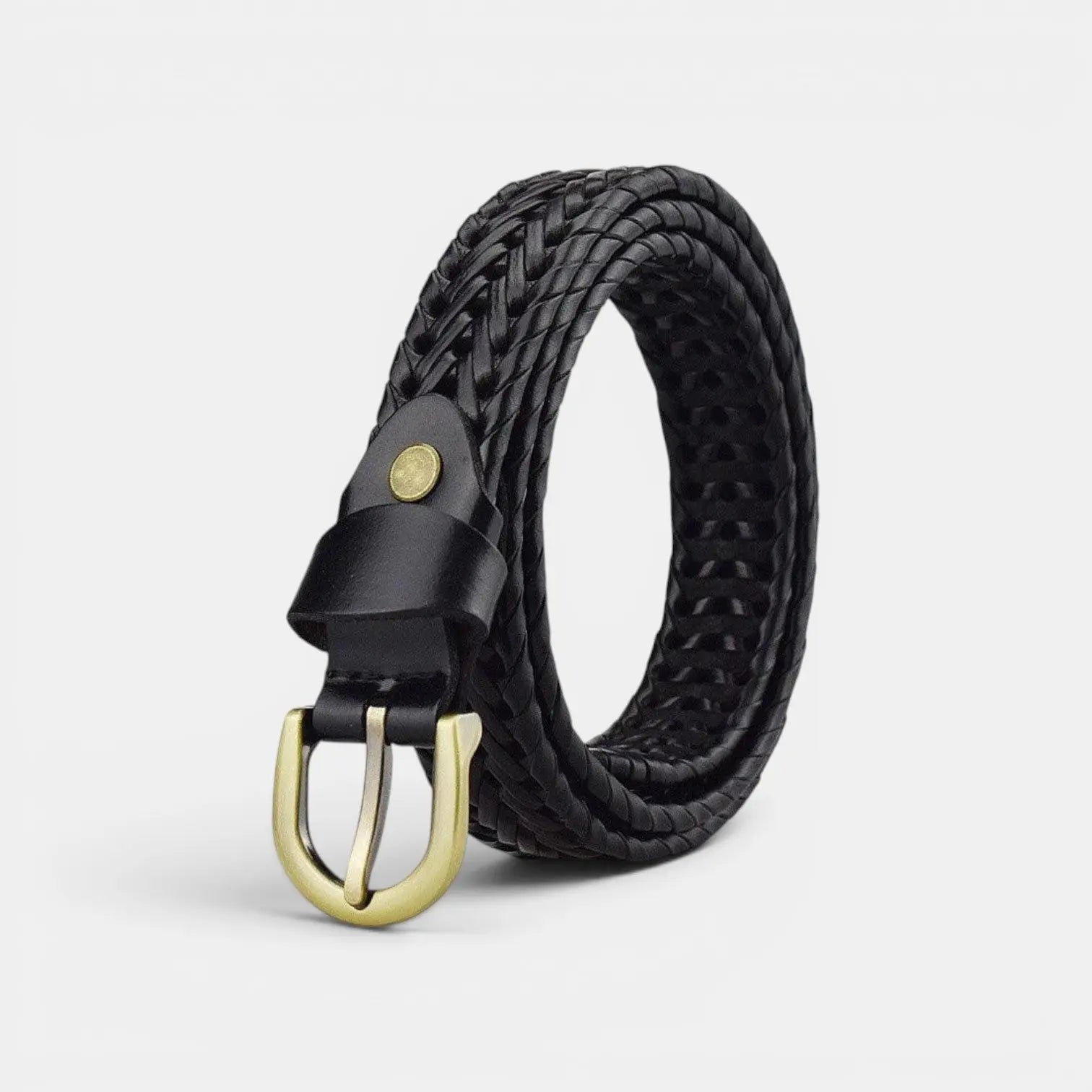 Ceinture Cuir Tressé Femme Bohème Boucle Ardillon Dorée | Tolvex La Maison de la Ceinture