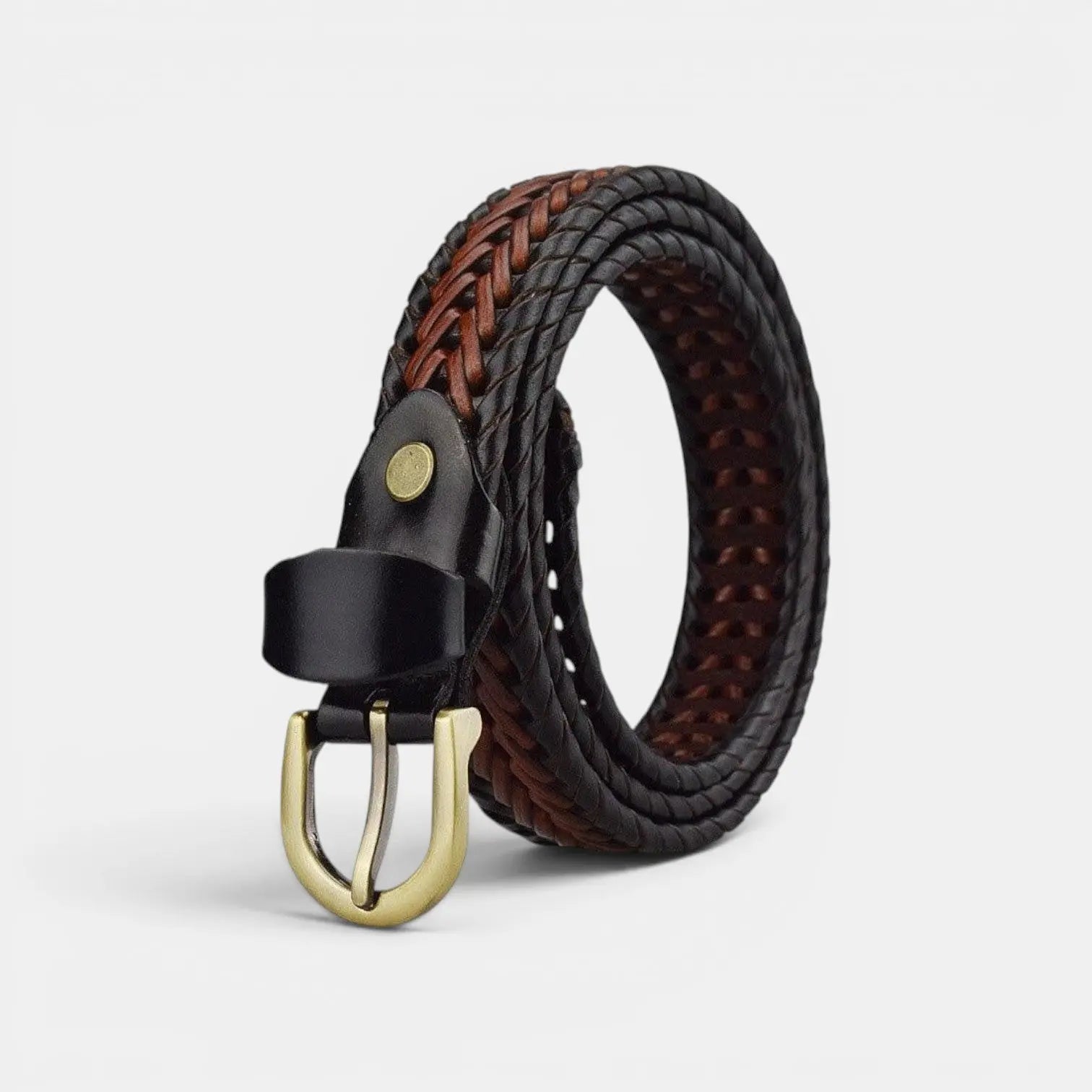 Ceinture Cuir Tressé Femme Bohème Boucle Ardillon Dorée | Tolvex La Maison de la Ceinture