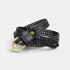 Ceinture Cuir Tressé Femme Bohème Boucle Ardillon Dorée | Tolvex La Maison de la Ceinture