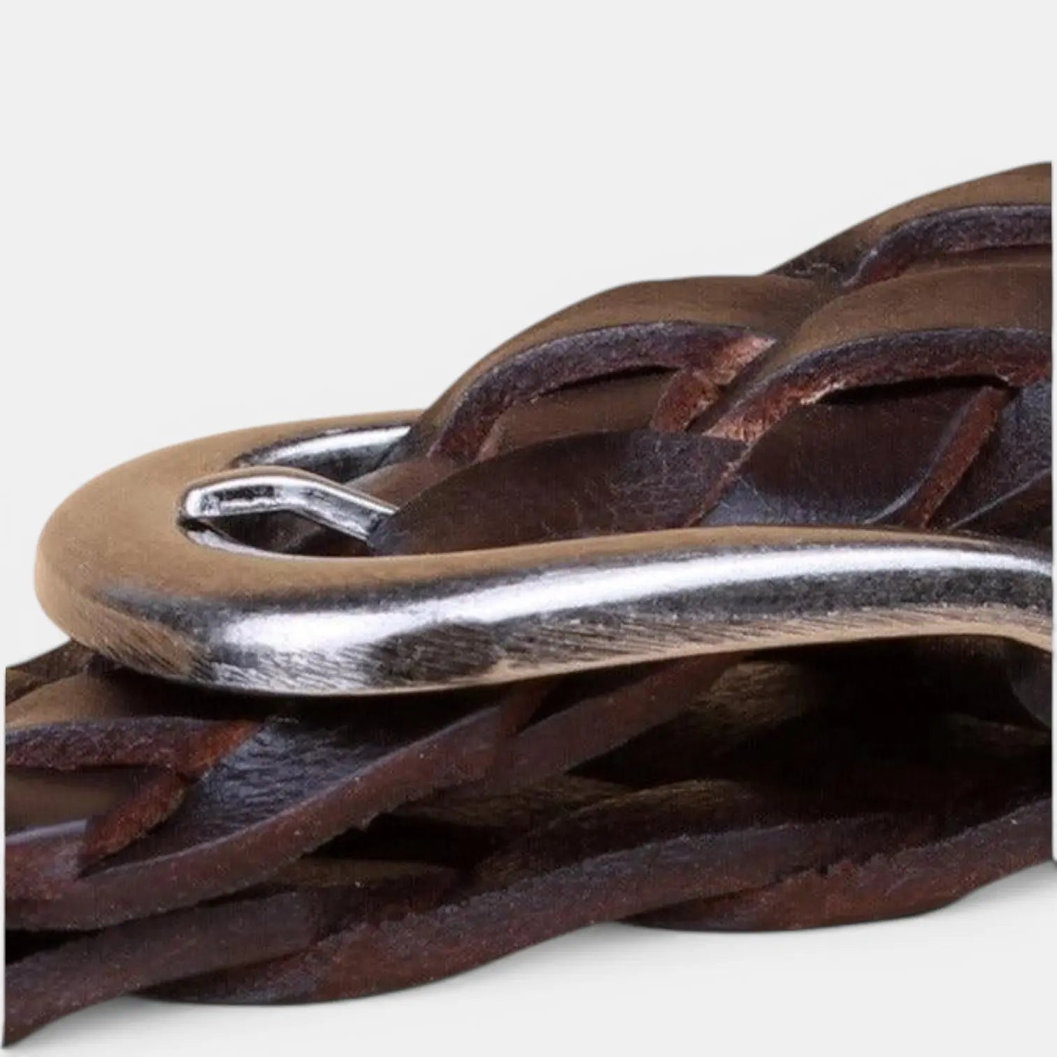 Ceinture Tressée Cuir Pleine Fleur Boucle Arrondie Femme | Welvax La Maison de la Ceinture