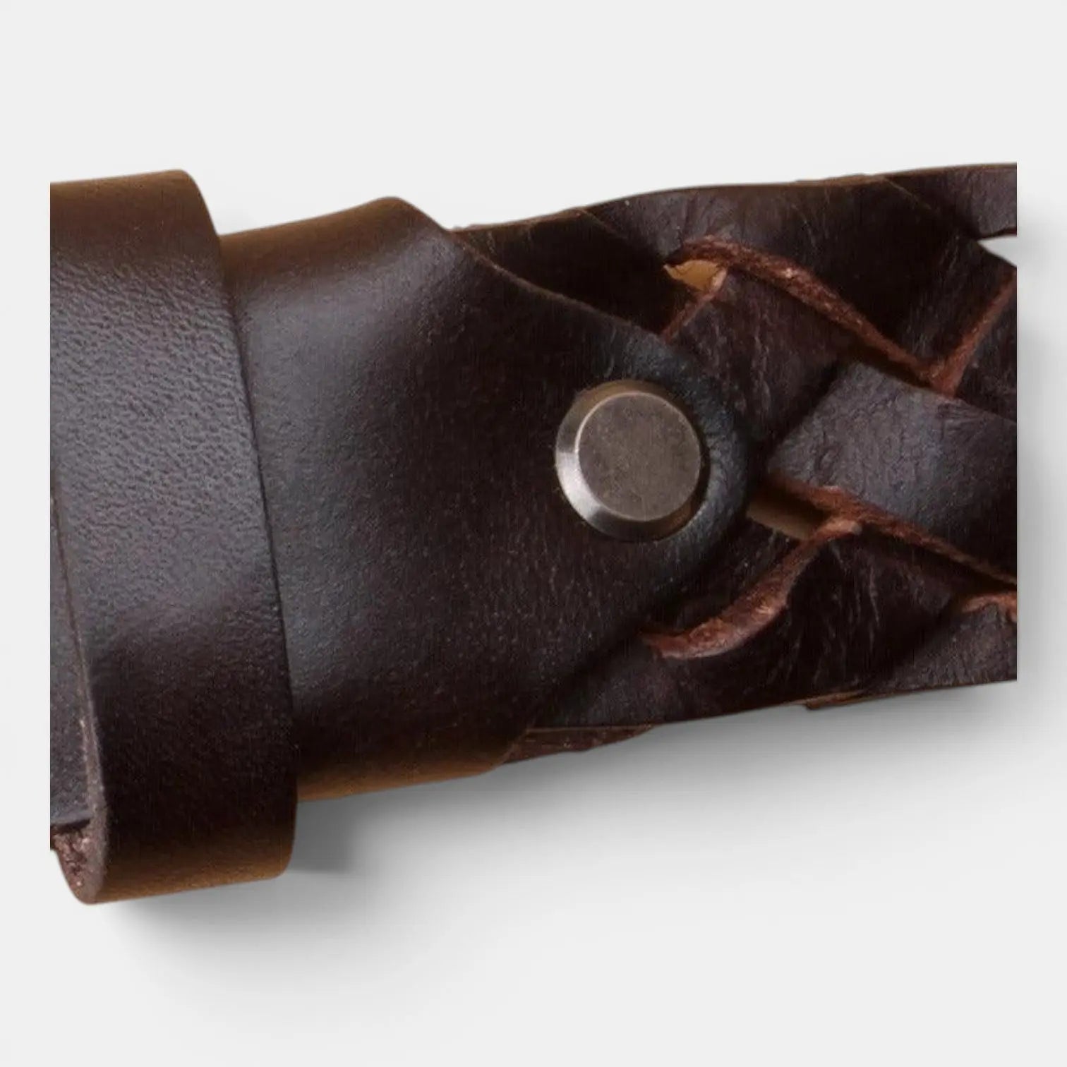 Ceinture Tressée Cuir Pleine Fleur Boucle Arrondie Femme | Welvax La Maison de la Ceinture