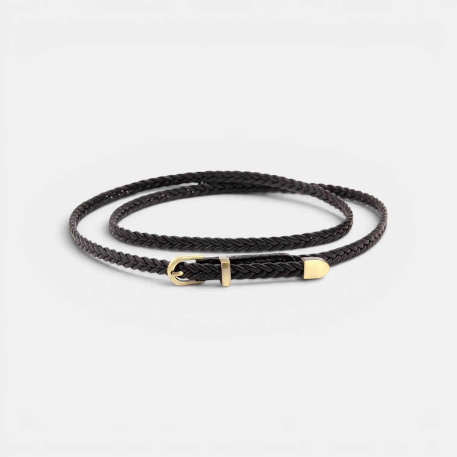 Ceinture Fine Simili Vegan Tressé Femme Boucle Arrondie | Trelvox La Maison de la Ceinture