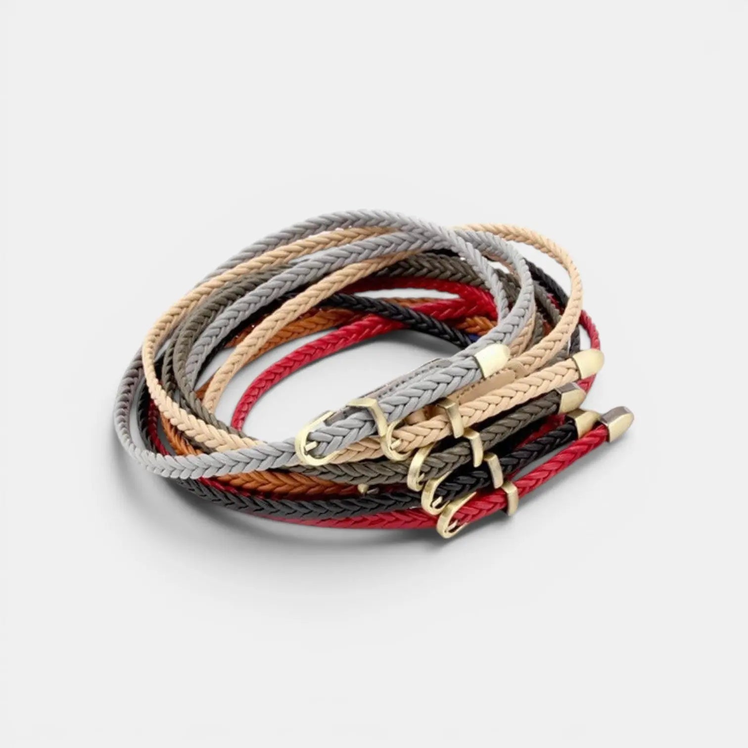 Ceinture Fine Simili Vegan Tressé Femme Boucle Arrondie | Trelvox La Maison de la Ceinture