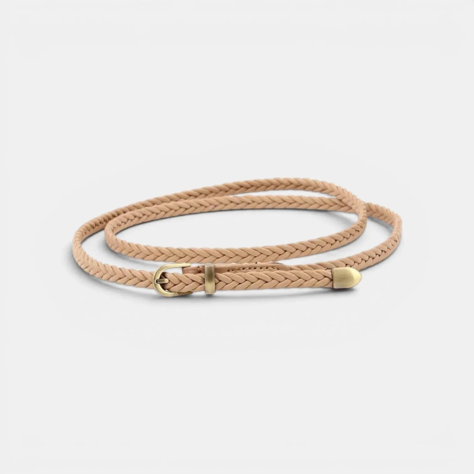Ceinture Fine Simili Vegan Tressé Femme Boucle Arrondie | Trelvox La Maison de la Ceinture