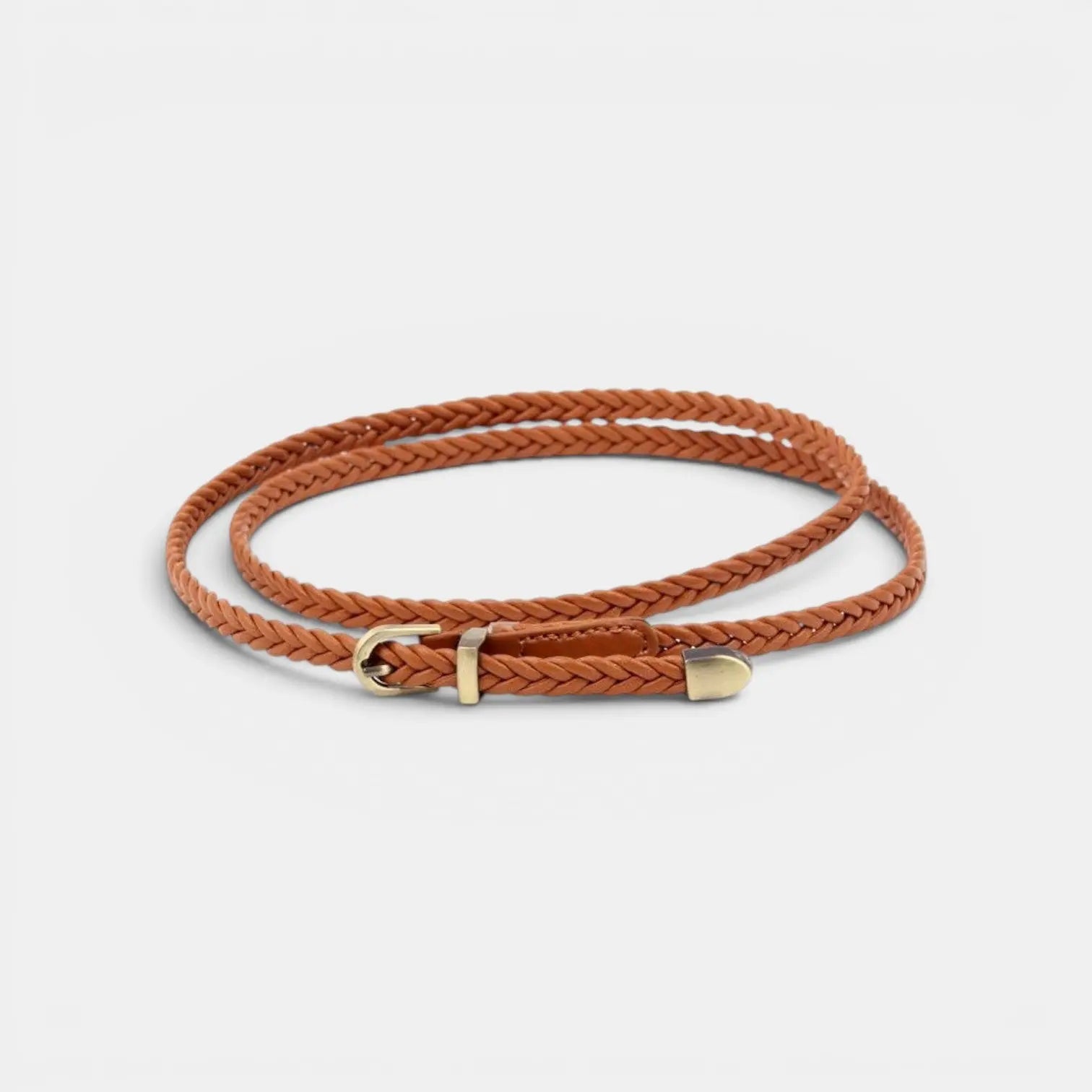 Ceinture Fine Simili Vegan Tressé Femme Boucle Arrondie | Trelvox La Maison de la Ceinture